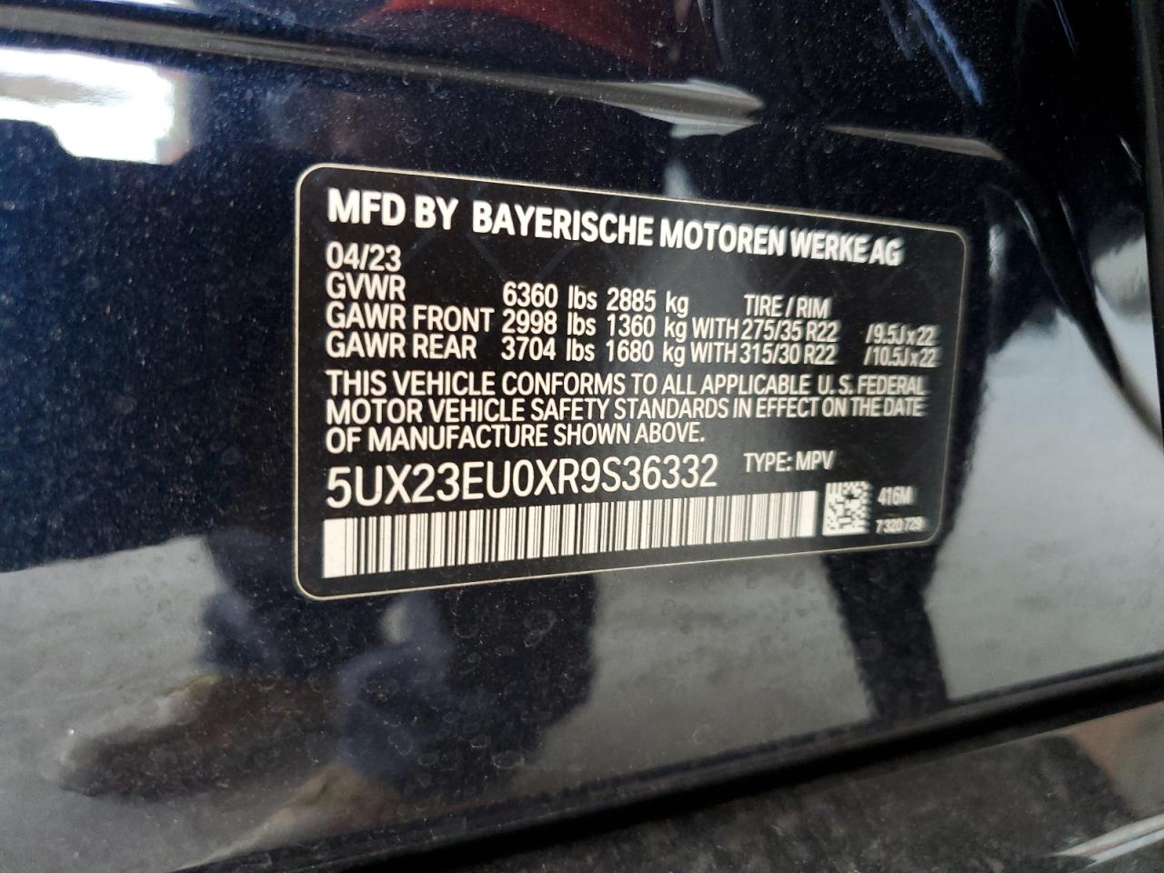 2024 BMW X5 xDrive40I VIN: 5UX23EU0XR9S36332 Lot: 70882875