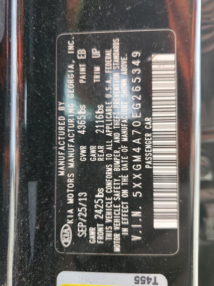 2014 Kia Optima Lx VIN: 5XXGM4A70EG265349 Lot: 70183825