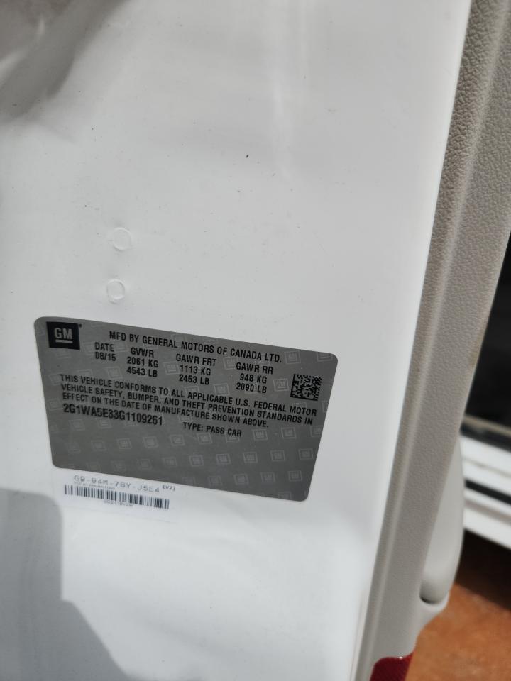 2016 Chevrolet Impala Limited Ls VIN: 2G1WA5E33G1109261 Lot: 69754475