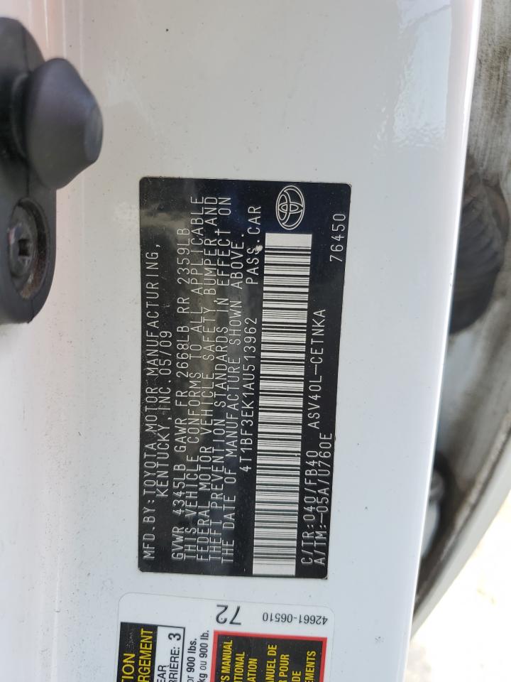 2010 Toyota Camry Base VIN: 4T1BF3EK1AU513962 Lot: 70472565