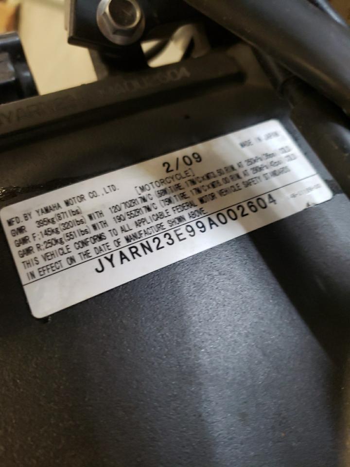 2009 Yamaha Yzfr1 VIN: JYARN23E99A002604 Lot: 68496665