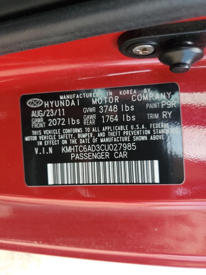 2012 Hyundai Veloster VIN: KMHTC6AD3CU027985 Lot: 67536775