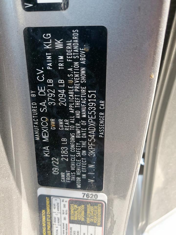 2023 Kia Forte Gt Line VIN: 3KPF54ADXPE539151 Lot: 72068775