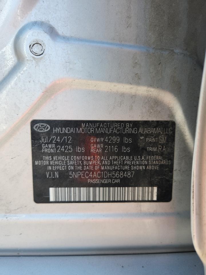 2013 Hyundai Sonata Se VIN: 5NPEC4AC1DH568487 Lot: 69507455