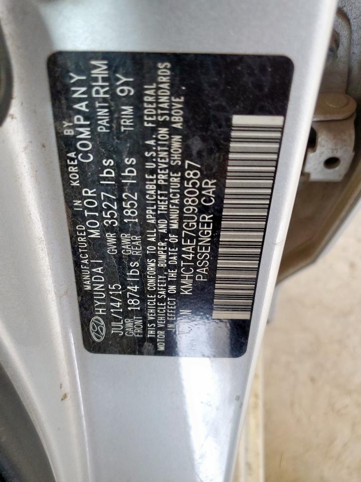 2016 Hyundai Accent Se VIN: KMHCT4AE7GU980587 Lot: 68312535