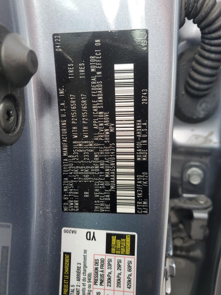 2022 Toyota Corolla Cross L VIN: 7MUAAAAG5NV014375 Lot: 68049755