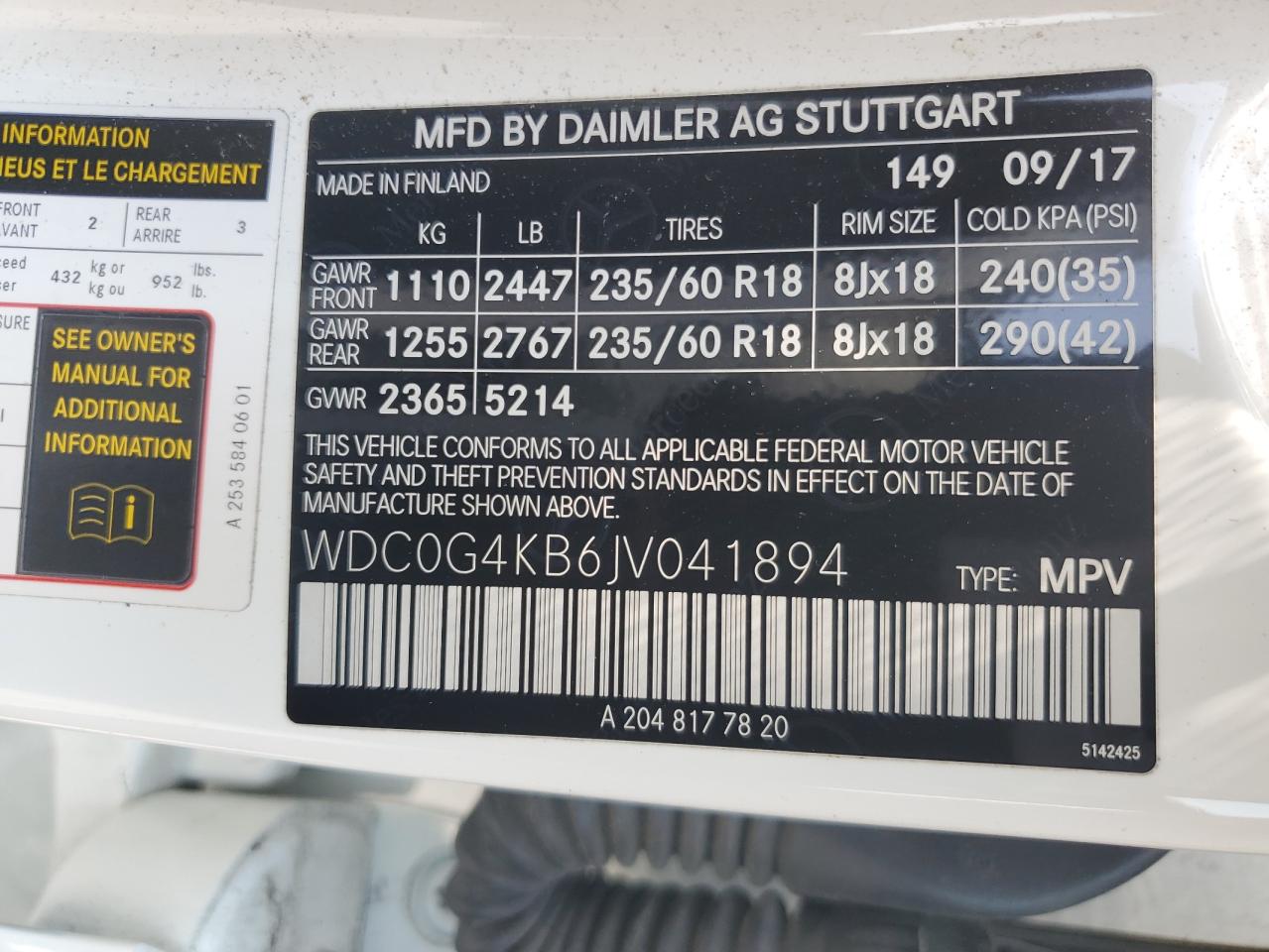 2018 Mercedes-Benz Glc 300 4Matic VIN: WDC0G4KB6JV041894 Lot: 67183585