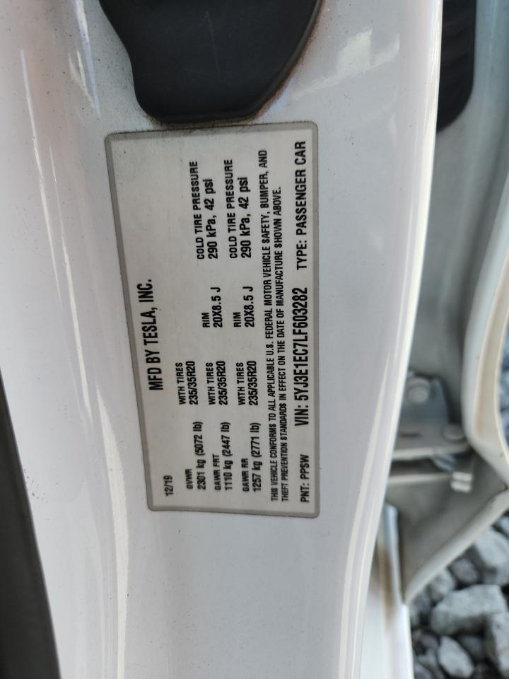 2020 Tesla Model 3 VIN: 5YJ3E1EC7LF603282 Lot: 70513465