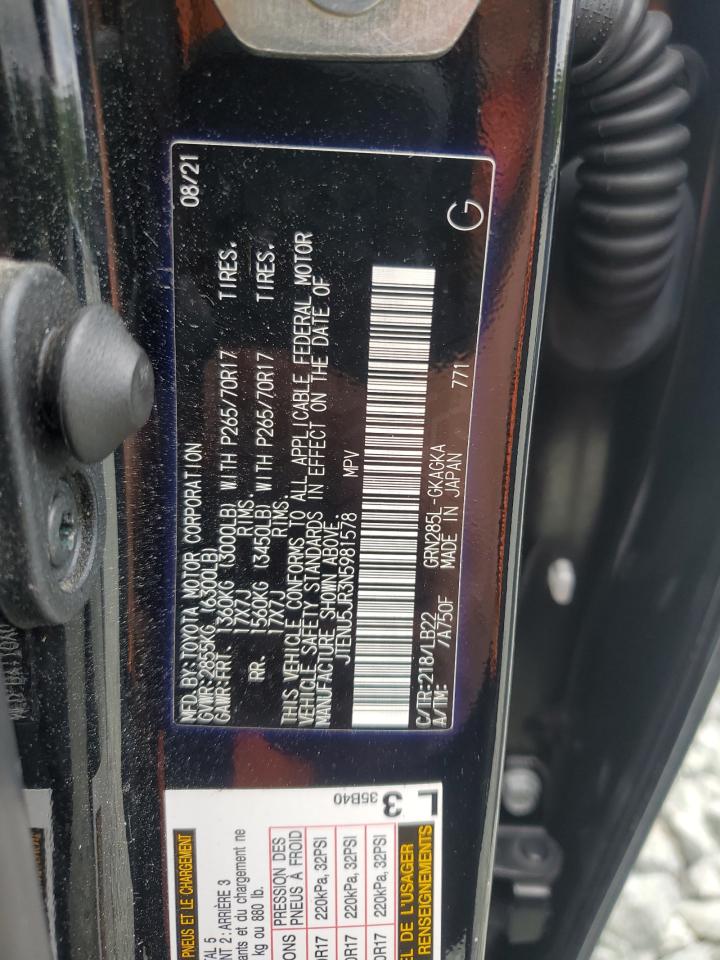 2022 Toyota 4Runner Sr5/Sr5 Premium VIN: JTENU5JR3N5981578 Lot: 70265055