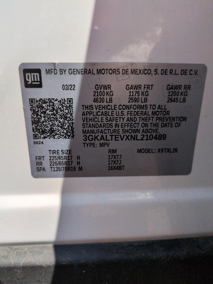 2022 GMC Terrain Sle VIN: 3GKALTEVXNL210489 Lot: 68309835