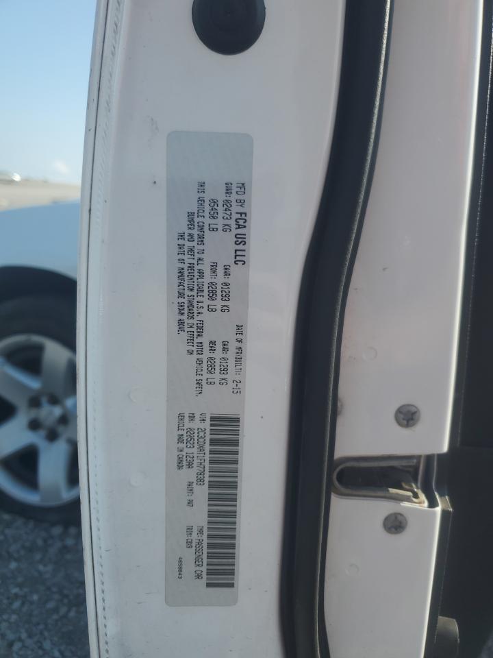 2015 Dodge Charger Police VIN: 2C3CDXAT1FH778383 Lot: 69349285