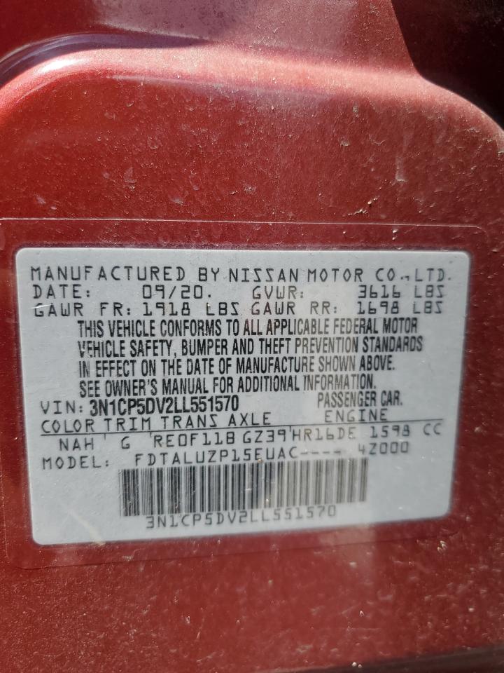 2020 Nissan Kicks Sr VIN: 3N1CP5DV2LL551570 Lot: 67142435