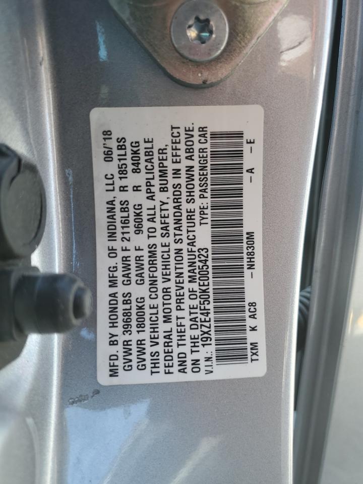 2019 Honda Insight Ex VIN: 19XZE4F50KE005423 Lot: 69798145