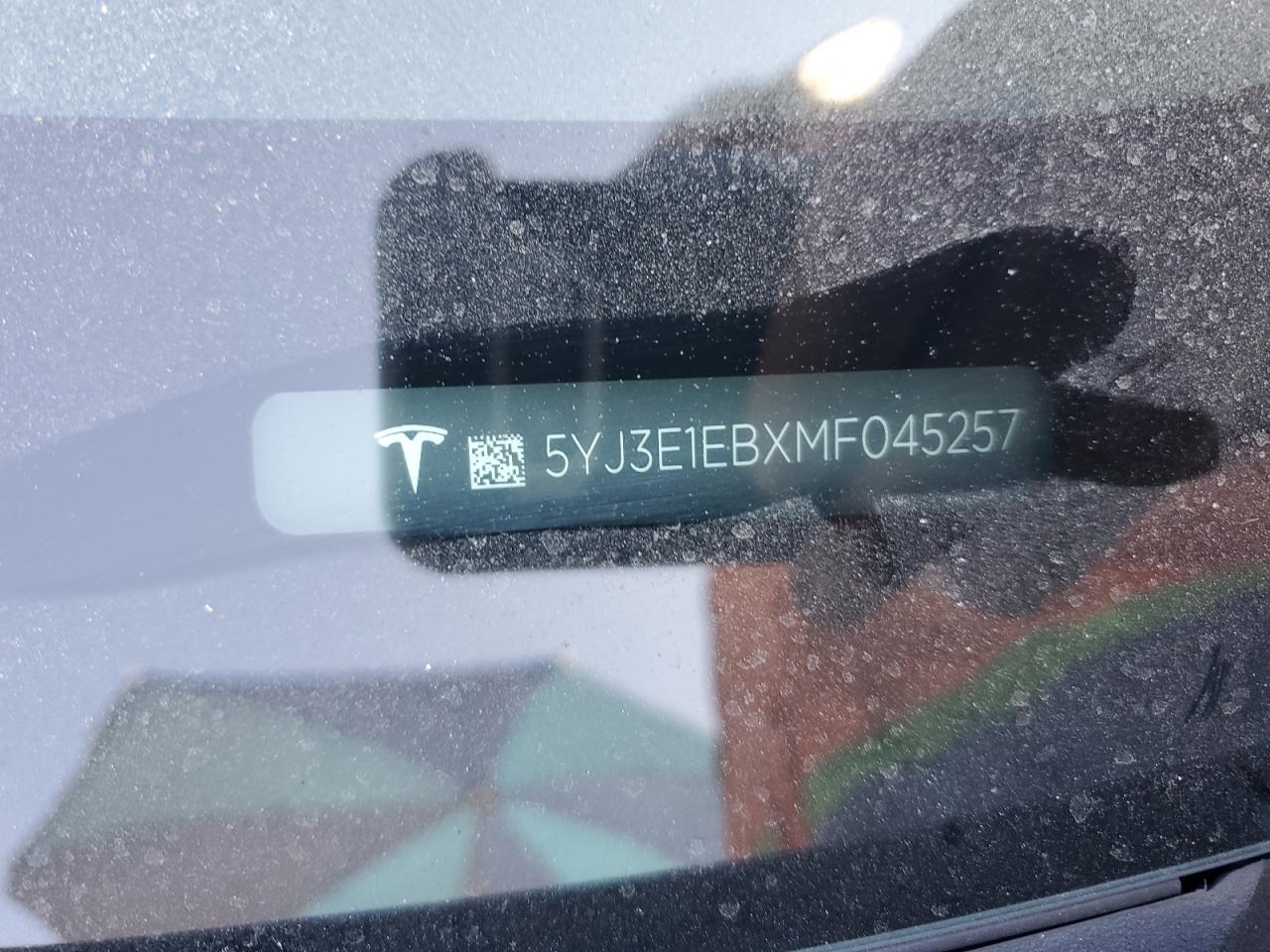 2021 Tesla Model 3 VIN: 5YJ3E1EBXMF045257 Lot: 70934025