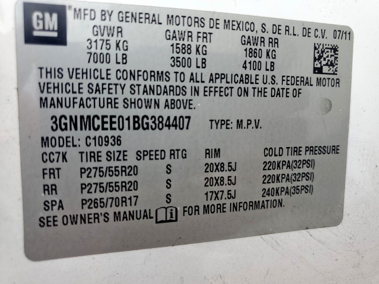 2011 Chevrolet Avalanche Ls VIN: 3GNMCEE01BG384407 Lot: 69655075