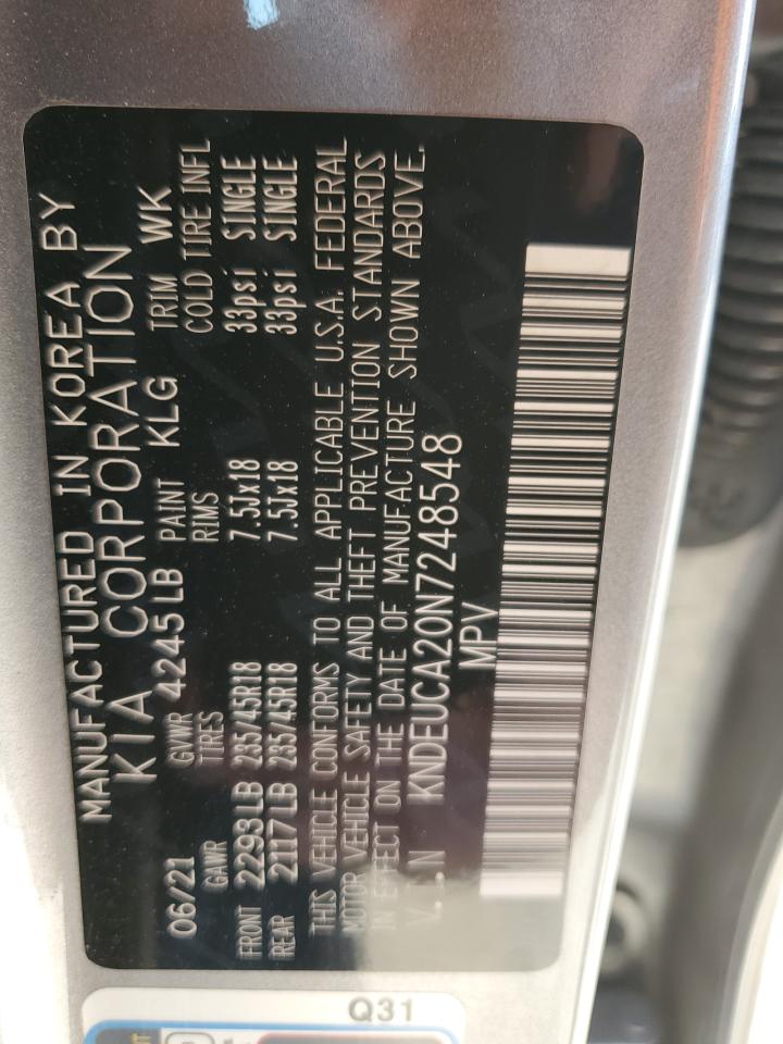 2022 Kia Seltos Nightfall VIN: KNDEUCA20N7248548 Lot: 69747935