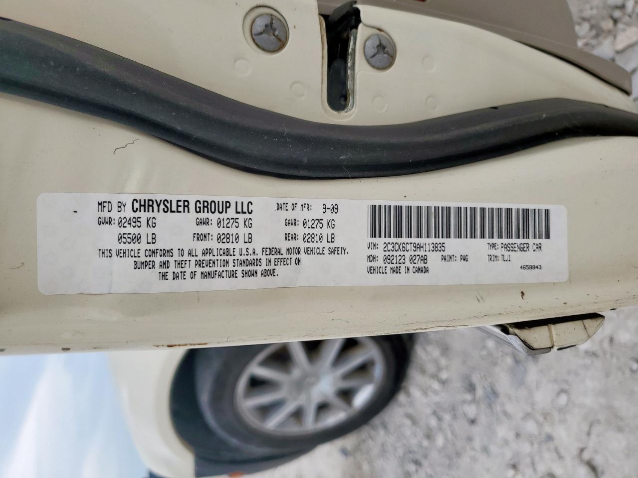 2010 Chrysler 300C VIN: 2C3CK6CT9AH113835 Lot: 69008105