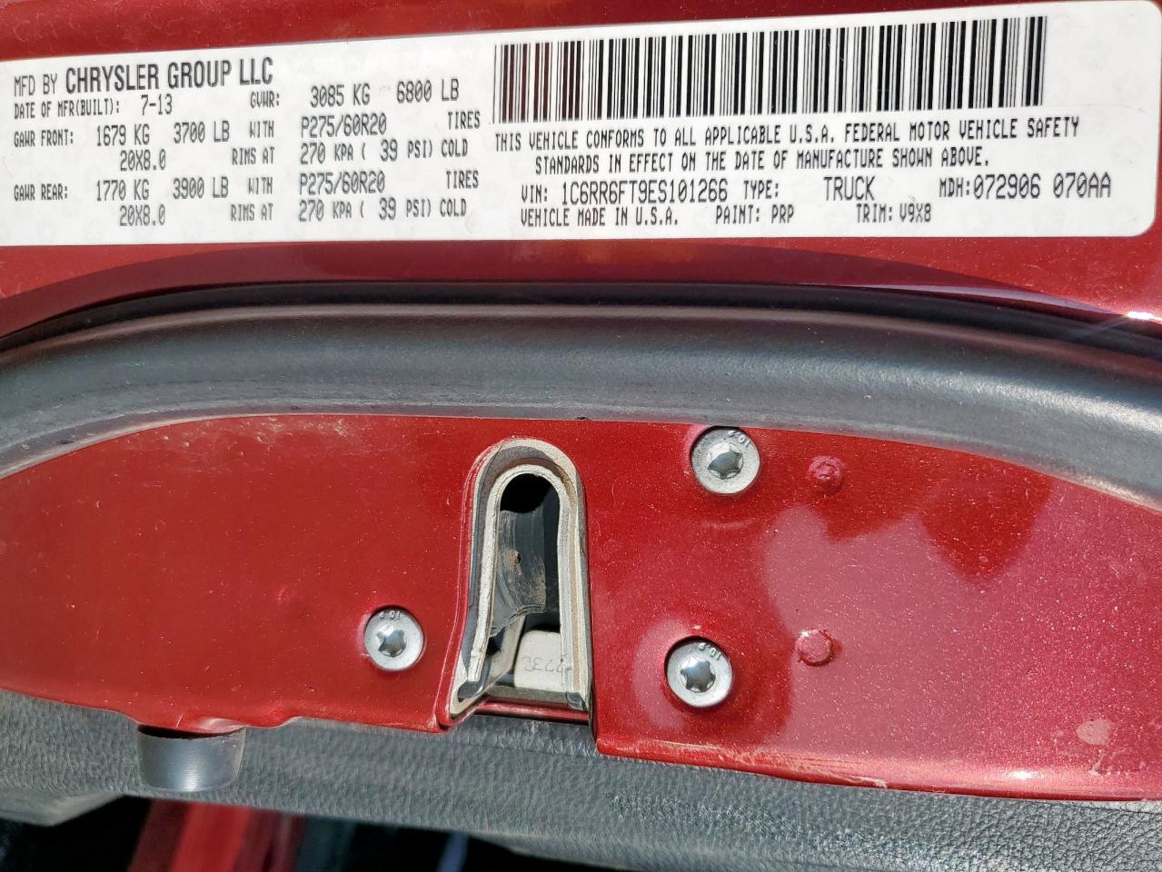 2014 Ram 1500 St VIN: 1C6RR6FT9ES101266 Lot: 70393355