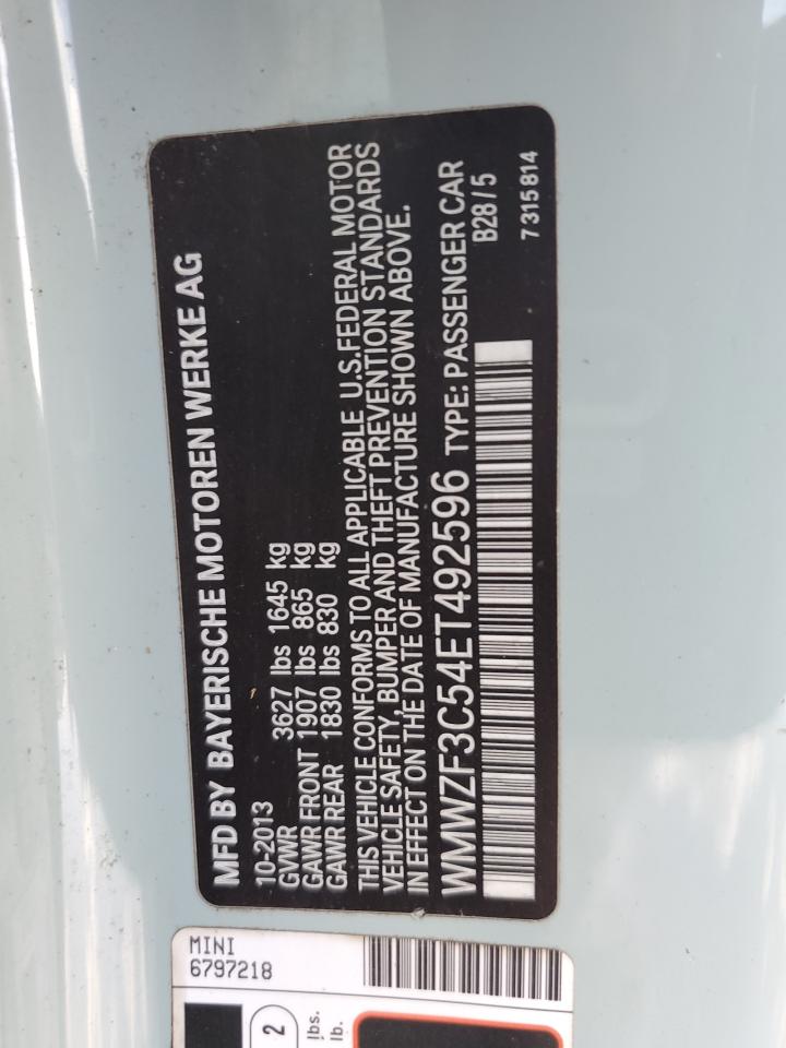 2014 Mini Cooper Clubman VIN: WMWZF3C54ET492596 Lot: 68524955