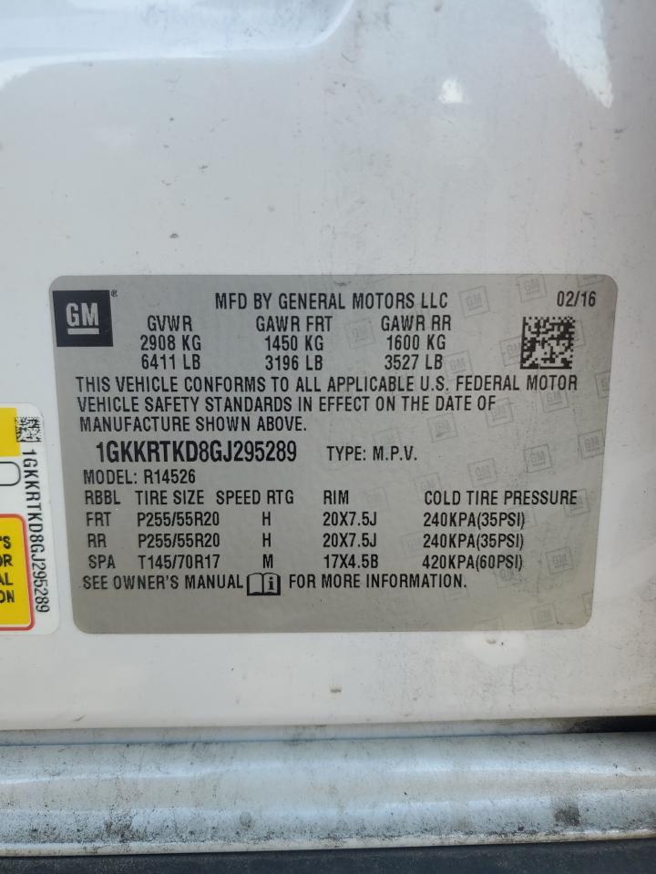 2016 GMC Acadia Denali VIN: 1GKKRTKD8GJ295289 Lot: 68247985