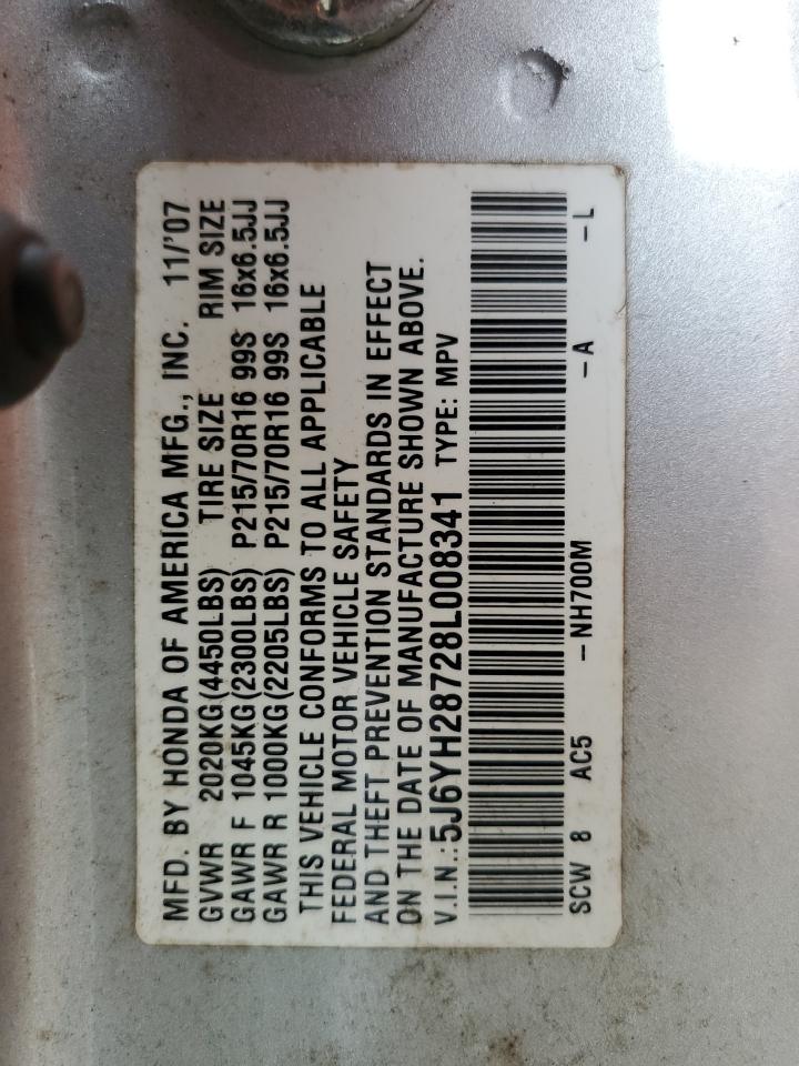 2008 Honda Element Ex VIN: 5J6YH28728L008341 Lot: 68746955