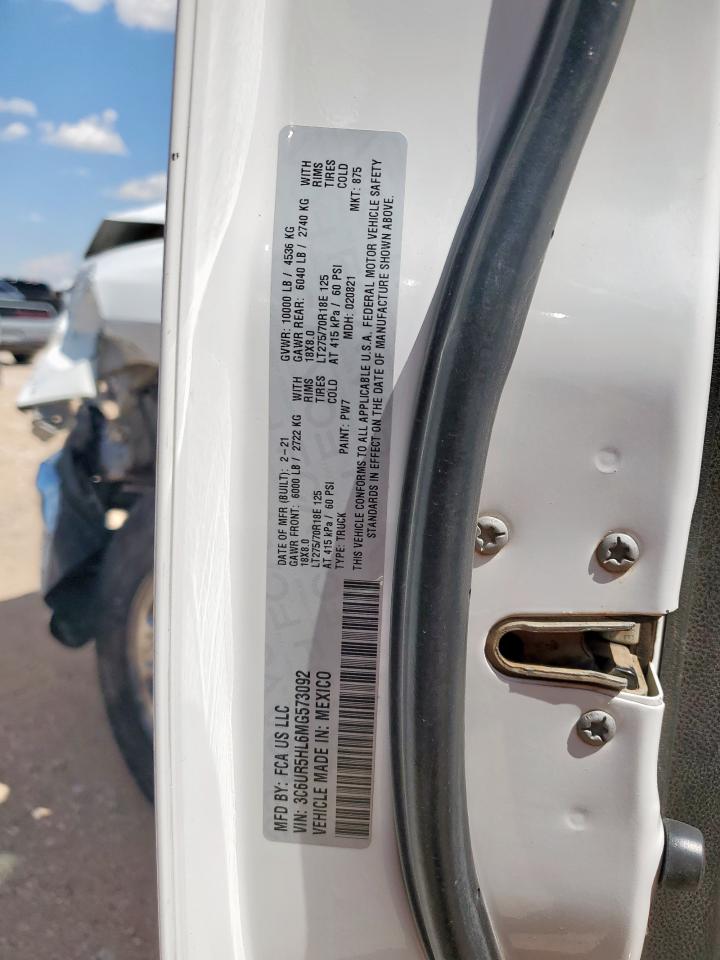 2021 Ram 2500 Tradesman VIN: 3C6UR5HL6MG573092 Lot: 66944325