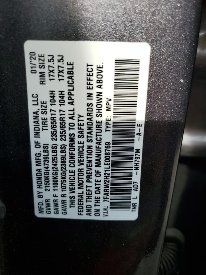 2020 Honda Cr-V Lx VIN: 7FARW2H21LE008769 Lot: 67573285