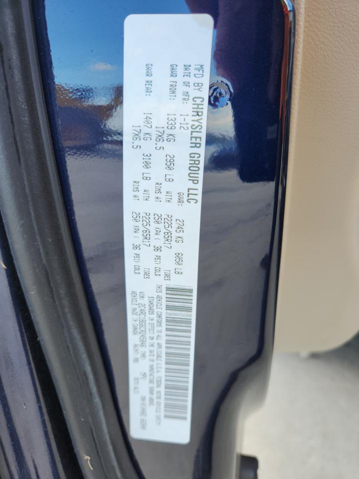 2012 Chrysler Town & Country Touring VIN: 2C4RC1BG6CR245846 Lot: 69474225