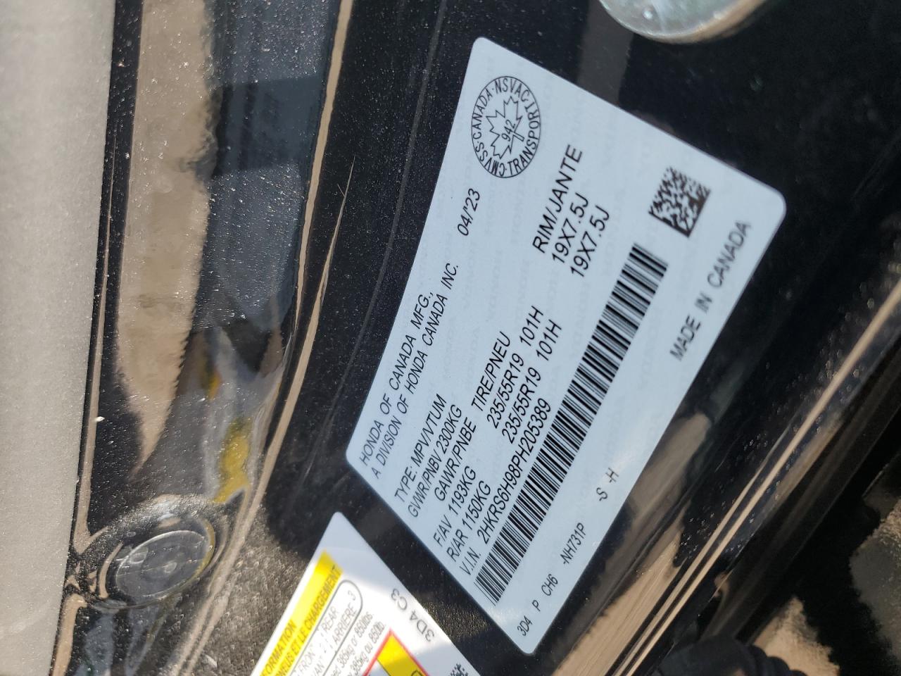 2023 Honda Cr-V Sport Touring VIN: 2HKRS6H98PH205389 Lot: 67951035