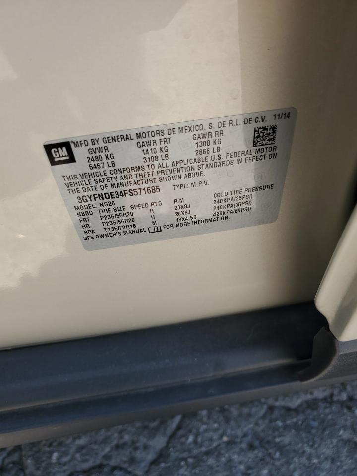 2015 Cadillac Srx Premium Collection VIN: 3GYFNDE34FS571685 Lot: 68007455