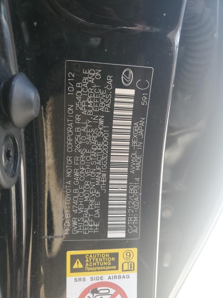 2013 Lexus Es 300H VIN: JTHBW1GG3D2009011 Lot: 69886375