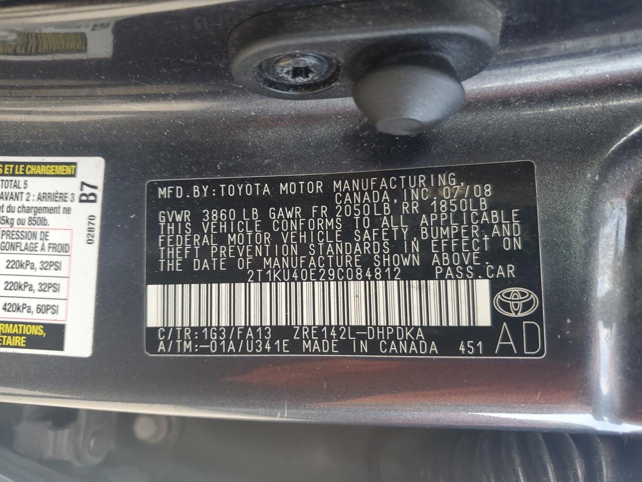 2009 Toyota Corolla Matrix VIN: 2T1KU40E29C084812 Lot: 70399035