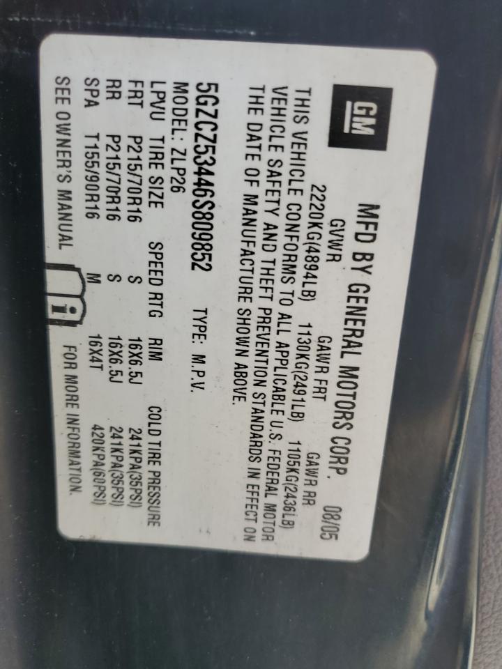 2006 Saturn Vue VIN: 5GZCZ53446S809852 Lot: 69645745