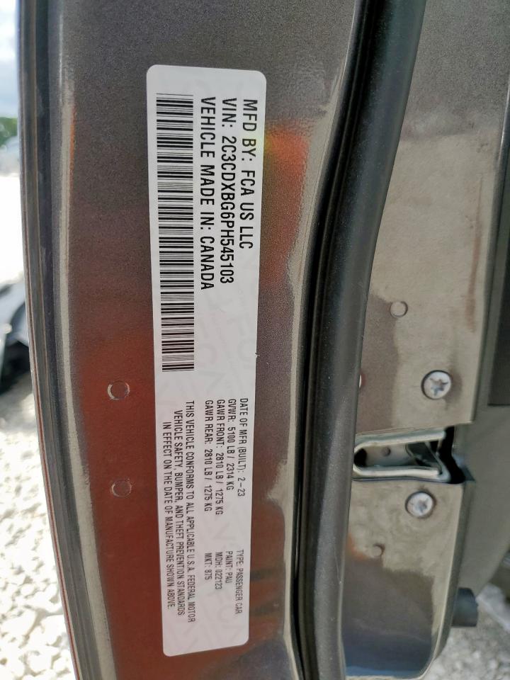 2023 Dodge Charger Sxt VIN: 2C3CDXBG6PH545103 Lot: 66202275