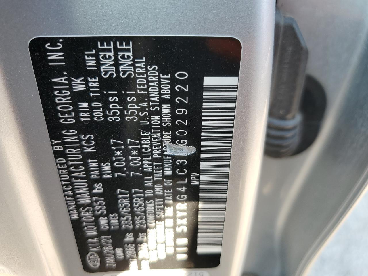 2021 Kia Sorento Lx VIN: 5XYRG4LC3MG029220 Lot: 68012835