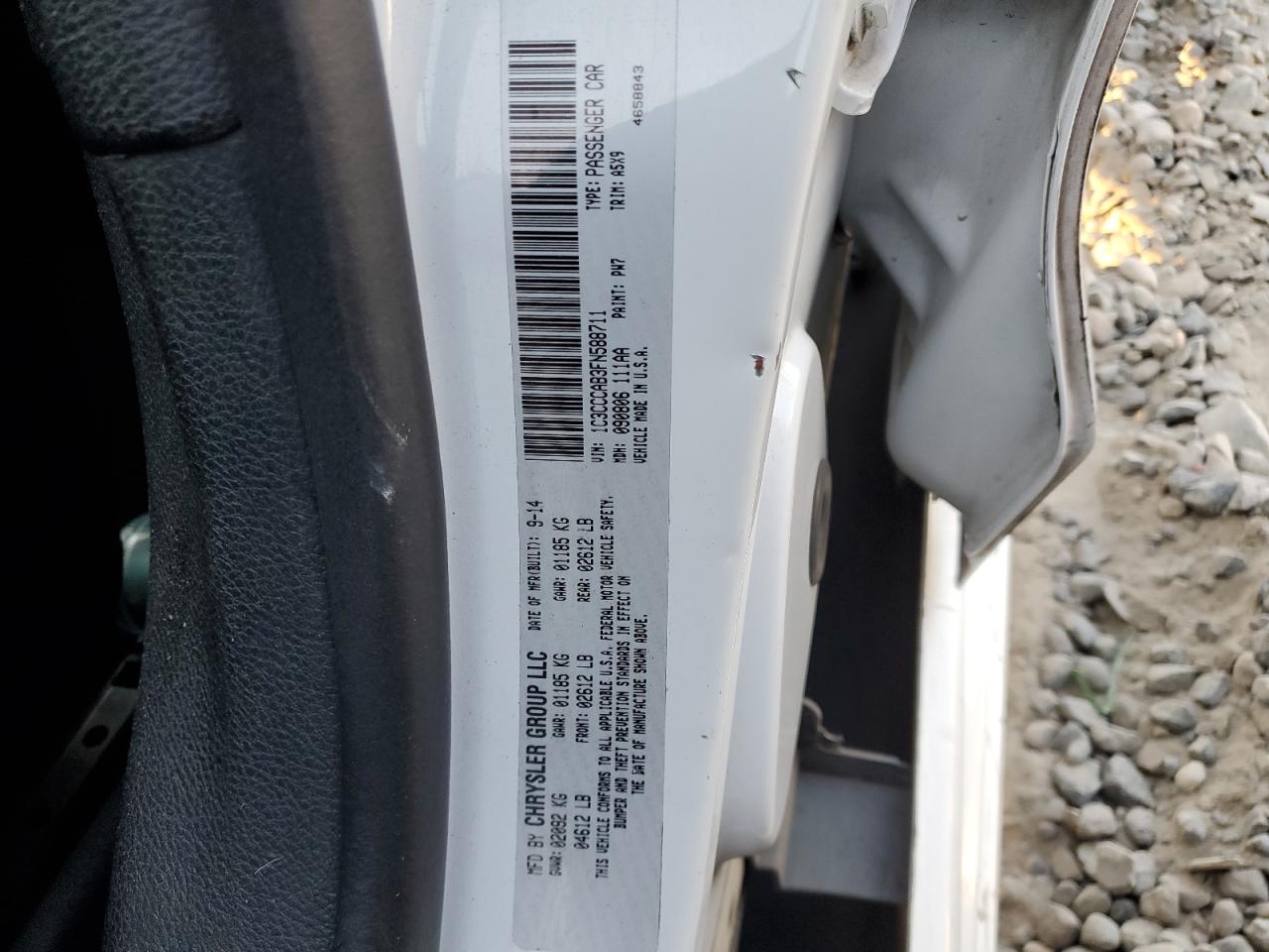 2015 Chrysler 200 Limited VIN: 1C3CCCAB3FN588711 Lot: 70572855