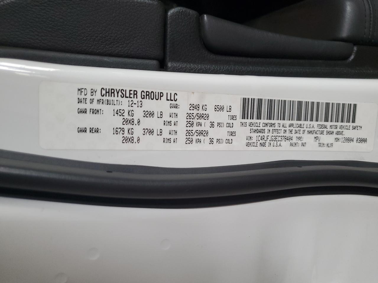 2014 Jeep Grand Cherokee Summit VIN: 1C4RJFJG3EC378404 Lot: 69317825