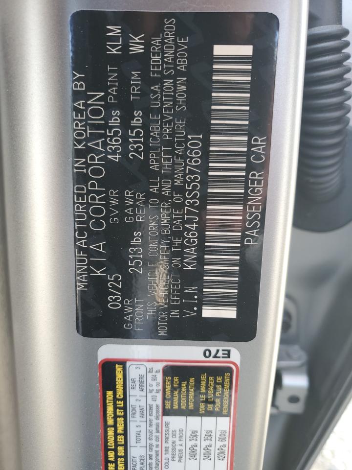 2025 Kia K5 Gt Line VIN: KNAG64J73S5376601 Lot: 69869865