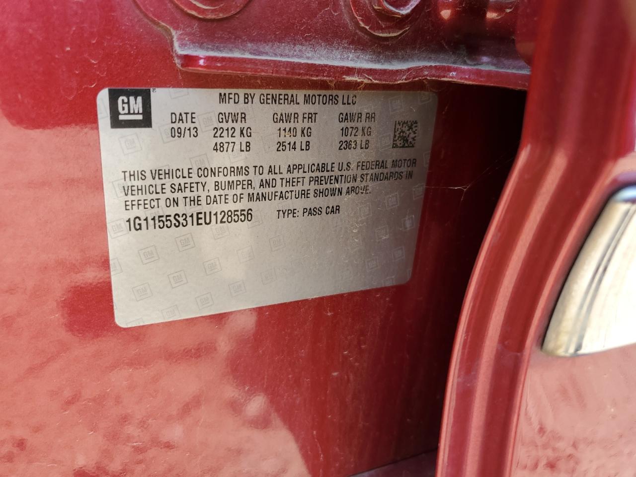 2014 Chevrolet Impala Ltz VIN: 1G1155S31EU128556 Lot: 68749355