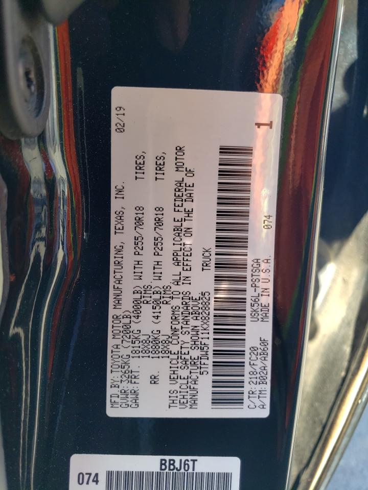 2019 Toyota Tundra Crewmax Sr5 VIN: 5TFDW5F11KX828825 Lot: 68337005