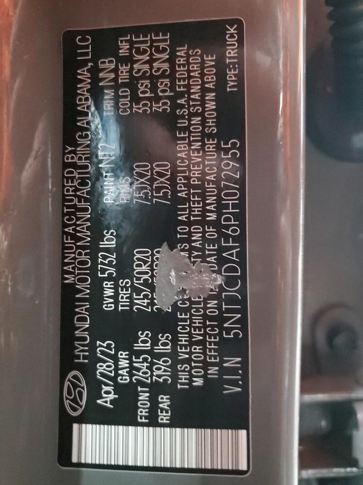 2023 Hyundai Santa Cruz Night VIN: 5NTJCDAF6PH072955 Lot: 69300725