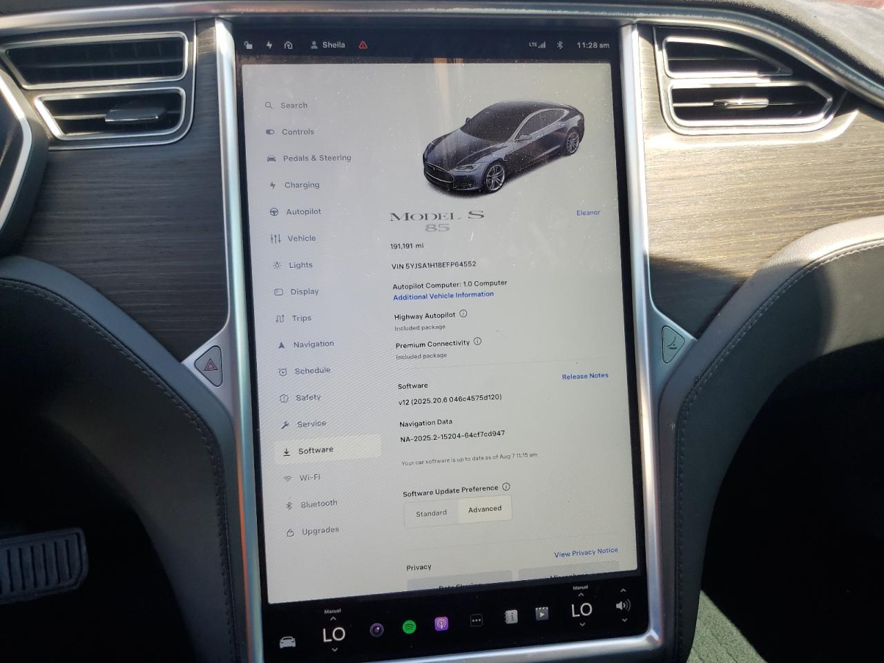 2014 Tesla Model S VIN: 5YJSA1H18EFP64552 Lot: 67387915