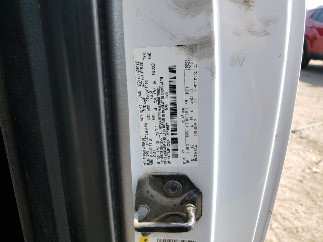 2015 Ford F150 VIN: 1FTMF1C8XFFB71657 Lot: 68886735