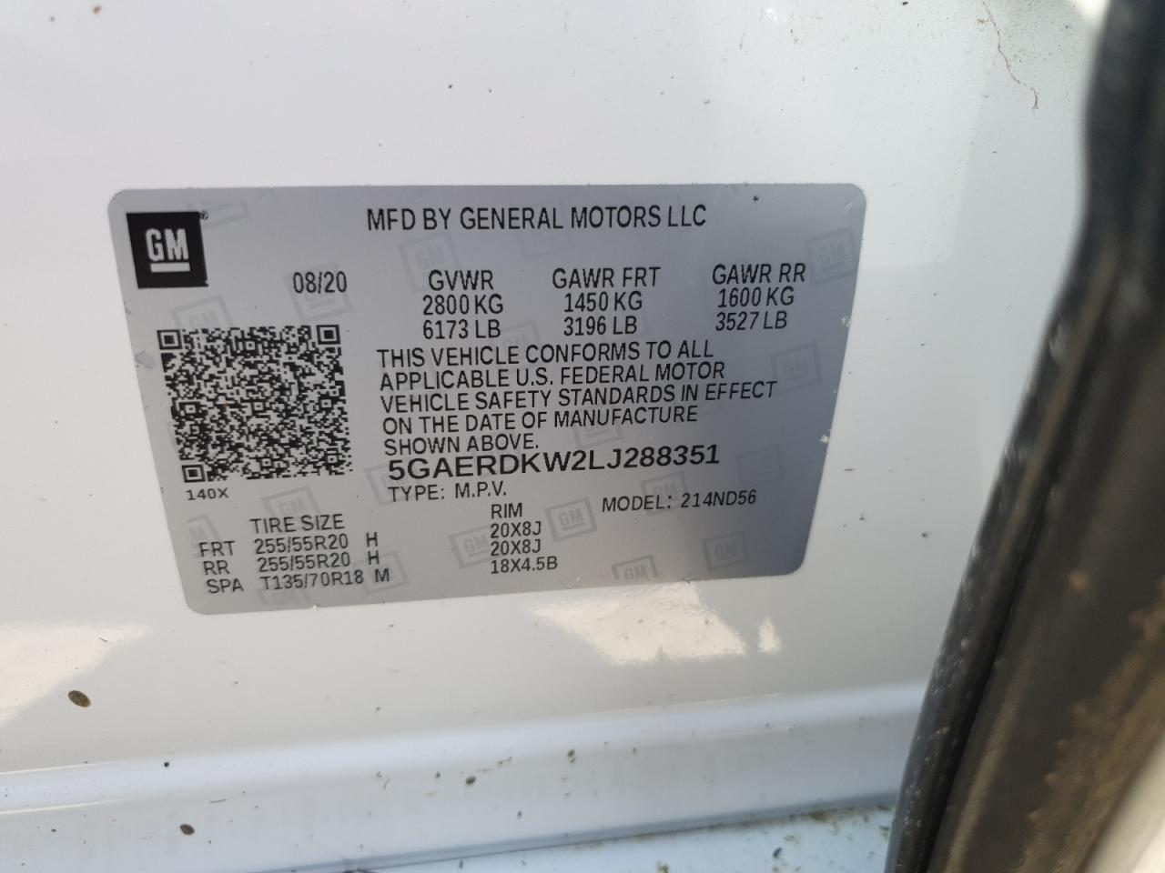 2020 Buick Enclave Avenir VIN: 5GAERDKW2LJ288351 Lot: 70364395