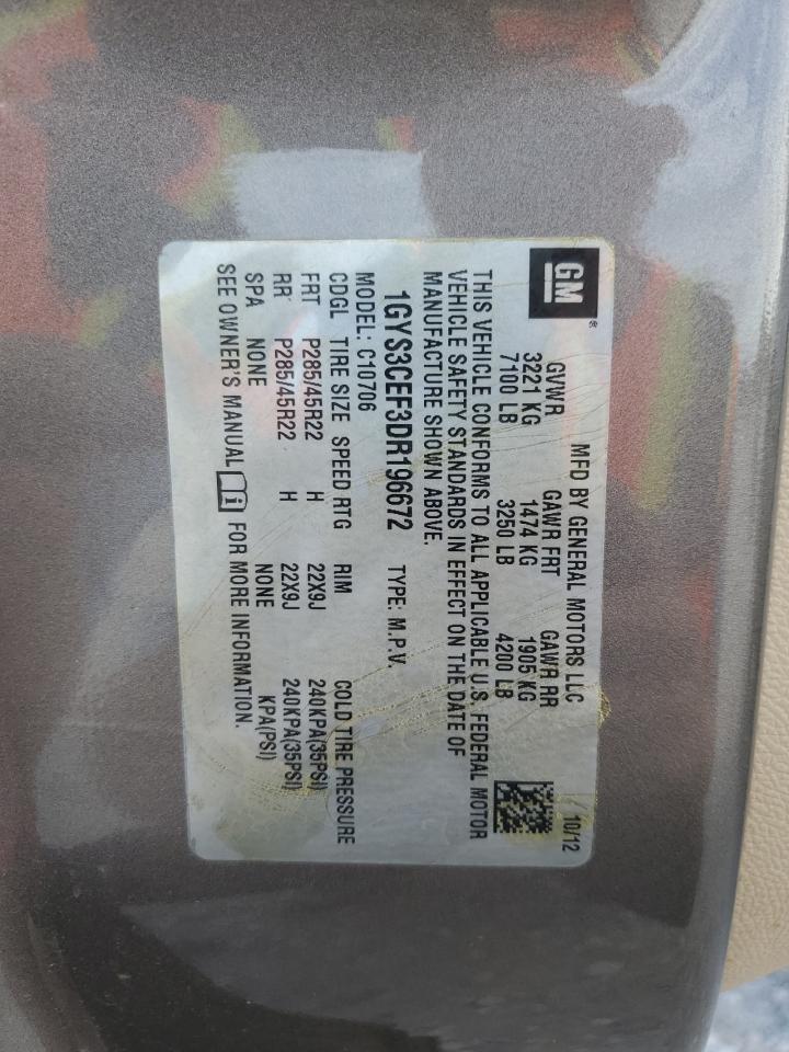 2013 Cadillac Escalade Premium VIN: 1GYS3CEF3DR196672 Lot: 68526765