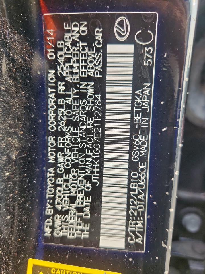 2014 Lexus Es 350 VIN: JTHBK1GG7E2112784 Lot: 70661175