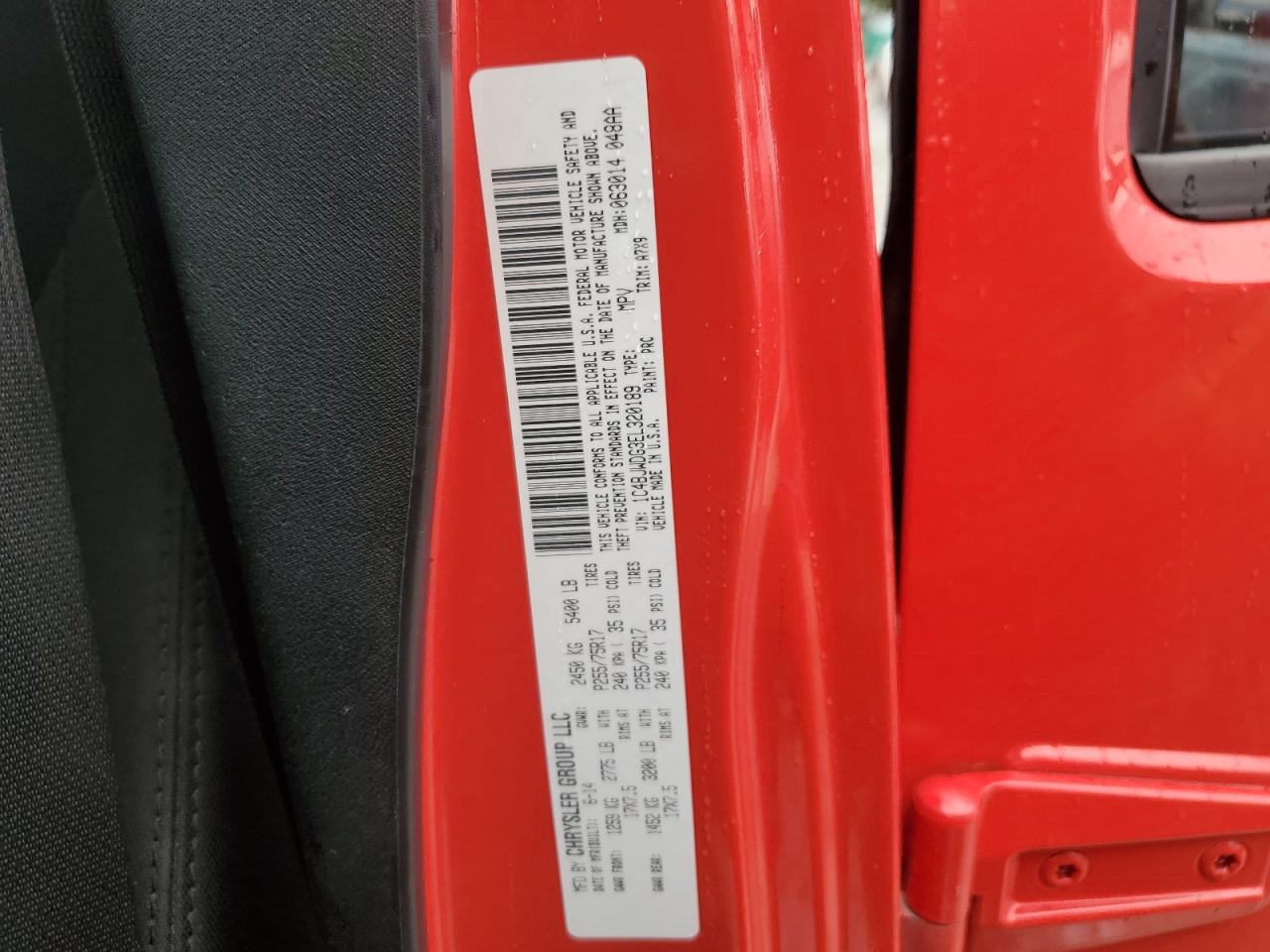 2014 Jeep Wrangler Unlimited Sport VIN: 1C4BJWDG3EL320189 Lot: 68651485