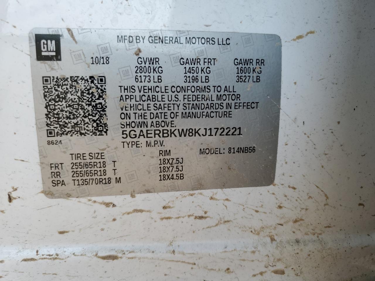 2019 Buick Enclave Essence VIN: 5GAERBKW8KJ172221 Lot: 68292675