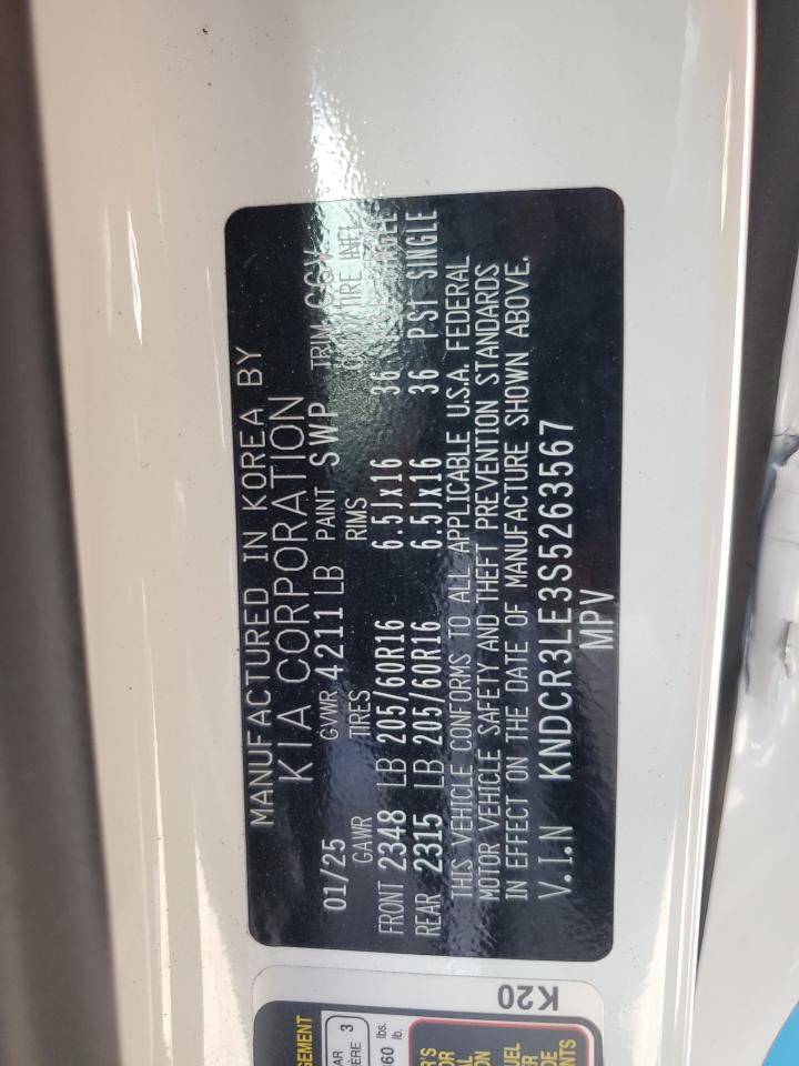 2025 Kia Niro Ex VIN: KNDCR3LE3S5263567 Lot: 69623725