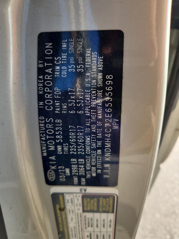 2014 Kia Sedona Ex VIN: KNDMH4C72E6535698 Lot: 70322465